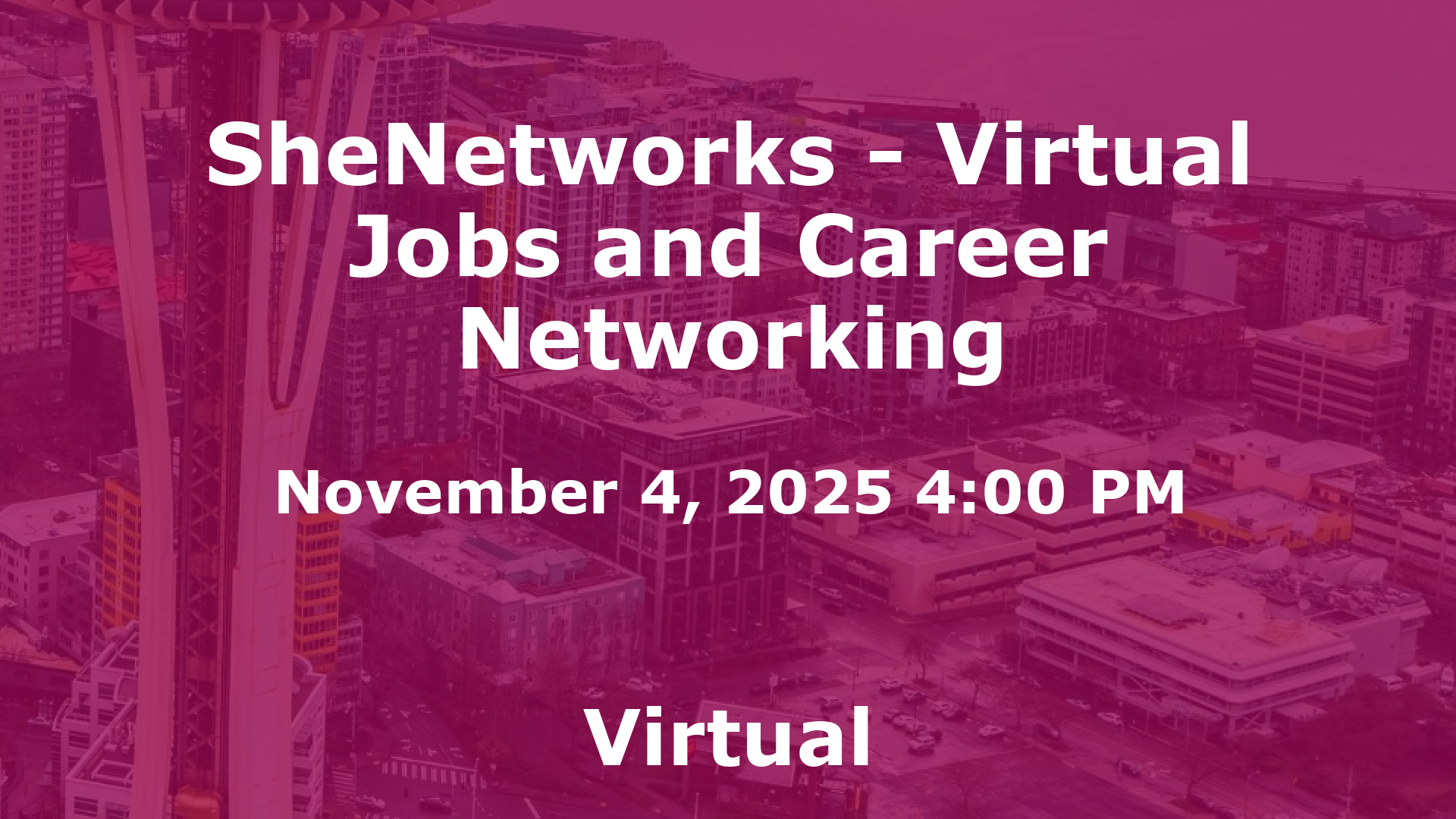 SheNetworks - Virtual Jobs and Career Networking event image